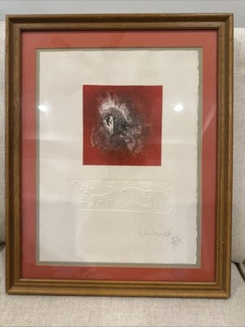 Framed Lebadang (aka Hoi), Red Horse, Etching with Relief, signed and numbered - Picture 3 of 7